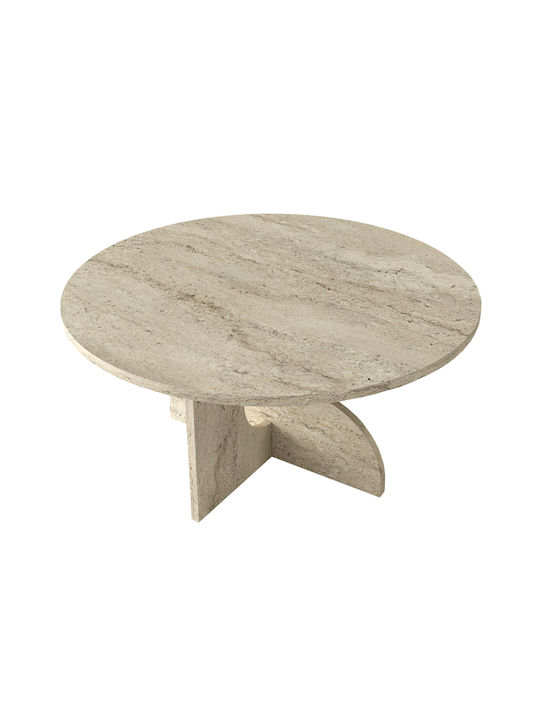 Кръгла Централна Маса Mara Дървена Travertine 75x75x36.8см