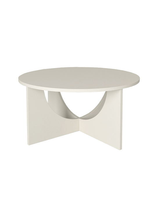 Round Central Coffee Table Lemmar Wooden Sandstone W75xL75xH36.8cm GP042-0379 1