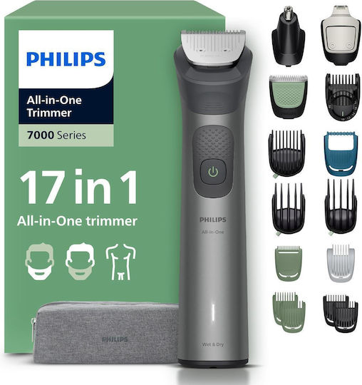 Philips Trimmer Σετ Κουρευτικής Μηχανής Γκρι MG7961/15