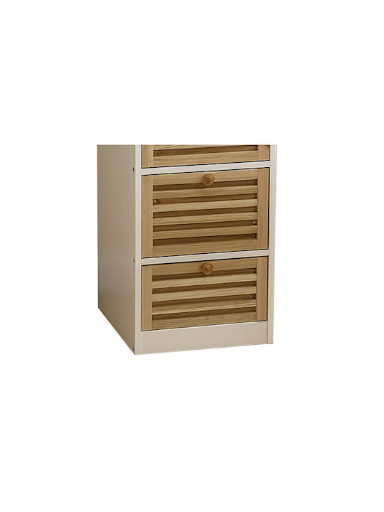 Bamboo Storage Drawers with 4 Drawers L31.5xW30xH81cm