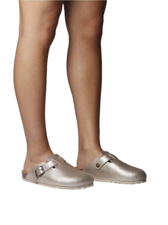 Toni Pons Gemina Damen Leder Holzschuhe Gold