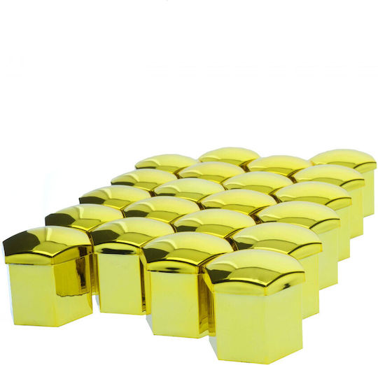 17 Mm Golden Bolt Caps 20 Pcs Set Wheel Rim Puller