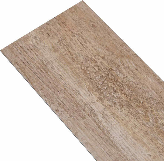 vidaXL Σετ Πλαστικό Δάπεδο PVC με 36 Πλακάκια 2mm Μ91.5xΠ15εκ. Καφέ