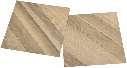 vidaXL Set Plastic Floor PVC with 55 Tiles 1.5mm M30.5xW30.5cm Brown