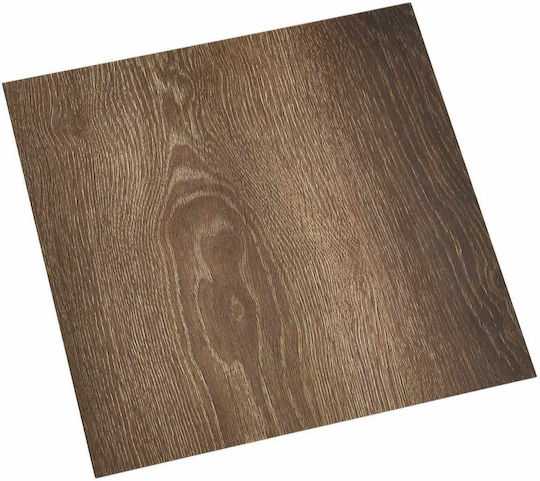 vidaXL Set Plastic Floor PVC with 55 Tiles 1.5mm M30.5xW30.5cm Brown
