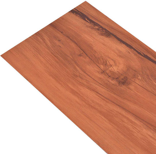 vidaXL Set Plastic Floor PVC with 18 Tiles 2mm M91.5xP15cm Brown