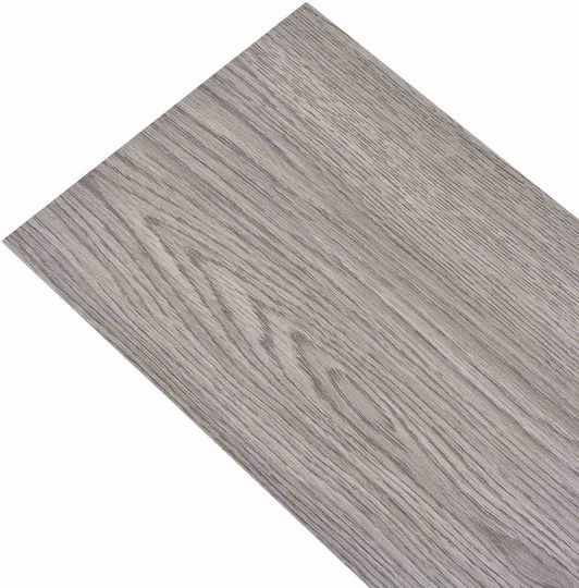 vidaXL Set Plastic Floor PVC with 36 Tiles 2mm M91.5xP15cm Gray