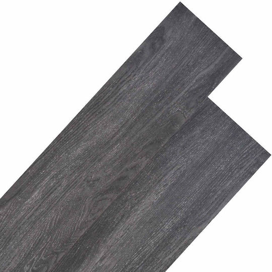 vidaXL PVC Plastic Floor Set with 18 Tiles 2mm M122.8xP23.8cm Black