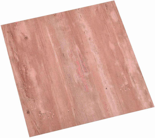 vidaXL Set Plastic Floor PVC with 55 Tiles 1.5mm M30.5xW30.5cm Red