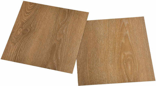 vidaXL Set Plastic Floor PVC with 55 Tiles 1.5mm M30.5xP30.5cm Brown