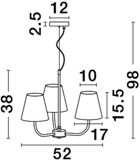 Nova Luce Moist Регулируемо Висящо Таванно Осветително Тяло Черно LED 52x12см