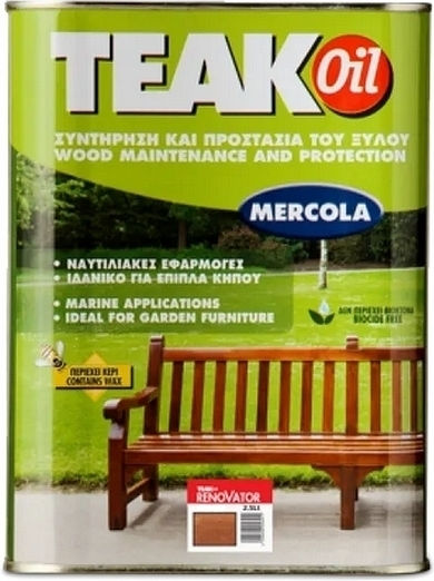 Mercola Teak Oil Renovator Ulei de teak Baza solventă Stejar Matt 2.5lt