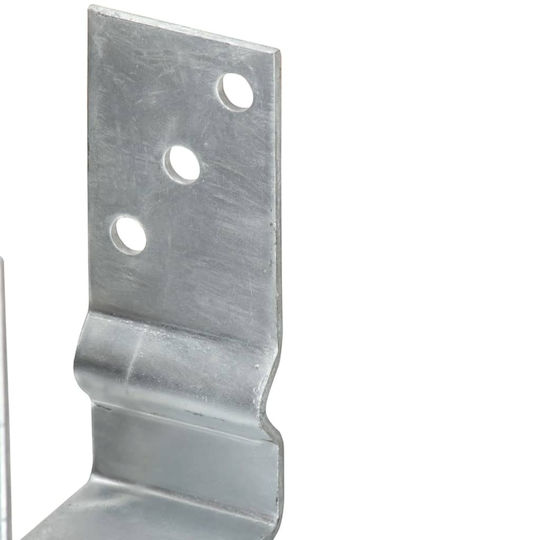 vidaXL Galvanized Post Support for Garden Fence Made of Steel 9x6x15cm 12 Pieces Silver