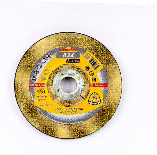 Klingspor Disc De Șlefuire Metal A24extra 150*6,0*22 Curbat Bucăți 1