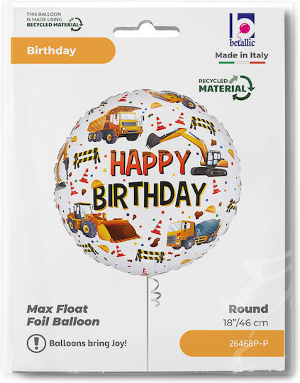 Balloon Construction Happy Birthday 18''