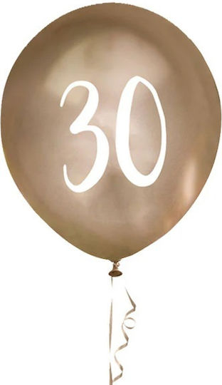Λάτεξ Μπαλόνια Χρυσά 30th Birthday 5 Τεμ