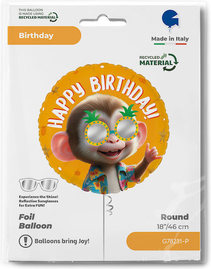 18" Birthday-Celebration Balloon Cool Little Monkey