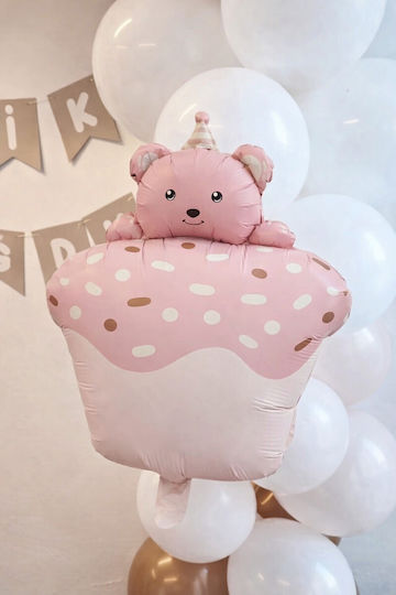 28'' Μπαλόνι Cupcake Ροζ Αρκουδάκι