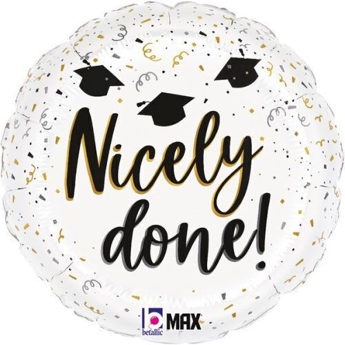 Set of 2 Balloons Foil Round Happy 46cm