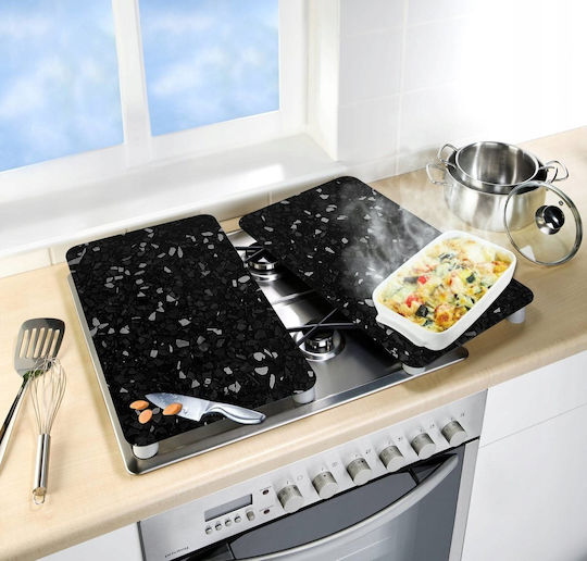 Wenko Terrazzo Protective Glass Hob Covers 2 Pieces 30 X 52 Cm Each Total 60 X 52 Cm