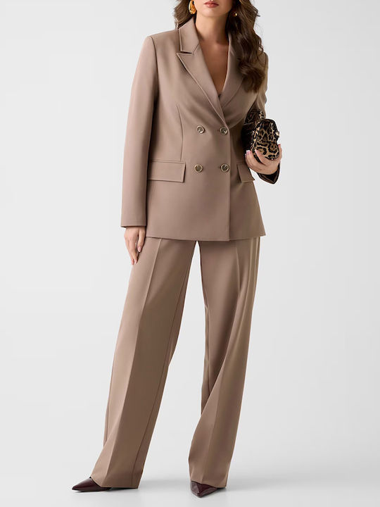 Guess Women's Double Breasted Blazer Sandybrown