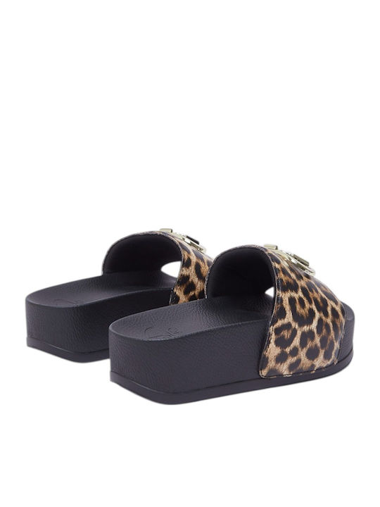Women's Summer Platform Shoes in Brown Slipper Style