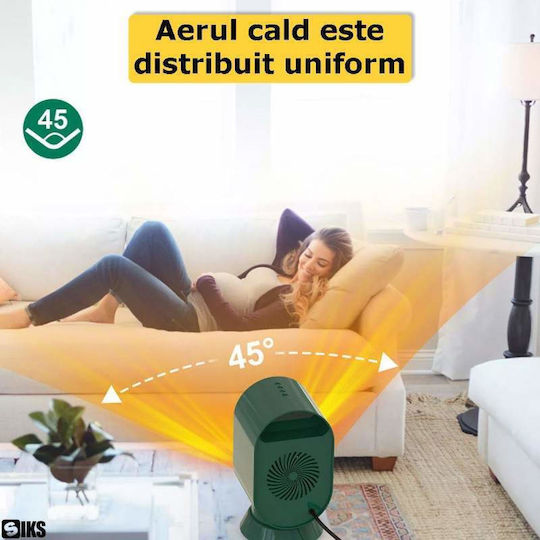 Fan Heater General Use Floor Standing Green 1200W