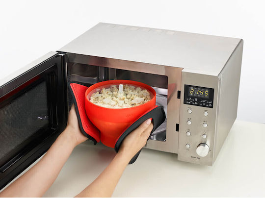 Popcorn Preparation Cup For Microwave Oven 1009035 2.8 Liters Ø20x14.5 cm Up To 3 People 60 To +220c Red