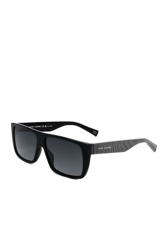 Marc Jacobs Icon Ochelari De Soare Pentru Bărbați Cu Ramă Neagră Din Plastic Și Lentile Gri Degrade