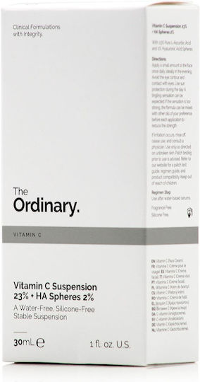 The Ordinary Vitamin C Suspension 23% + HA Spheres 2% 24ωρη Αναπλαστική Κρέμα Προσώπου με Βιταμίνη C & Πεπτίδια 30ml