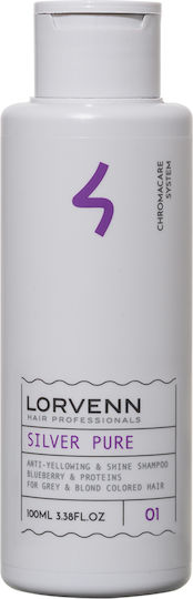 Lorvenn Lovernn Pure Anti-Yellowing & Radiance Sampon de Par Hidratare și Păstrarea Culorii pentru Păr Vopsit 100ml