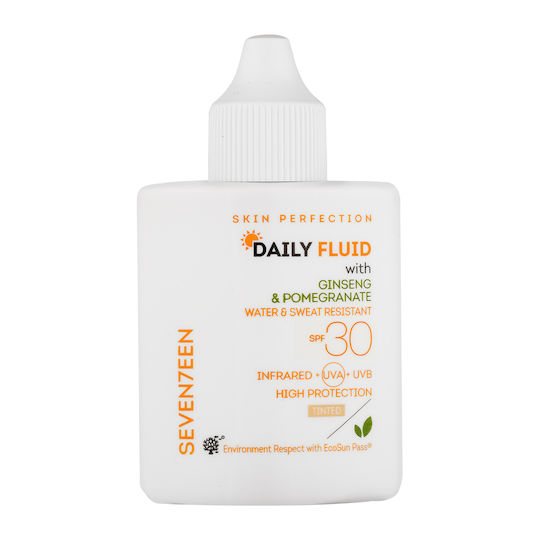 Seventeen Daily Fluid Αδιάβροχη Αντηλιακή Λοσιόν Προσώπου SPF30 με Χρώμα 35ml