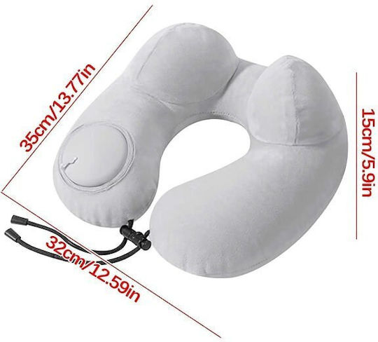 Inflatable Travel Pillow with Carry Case White