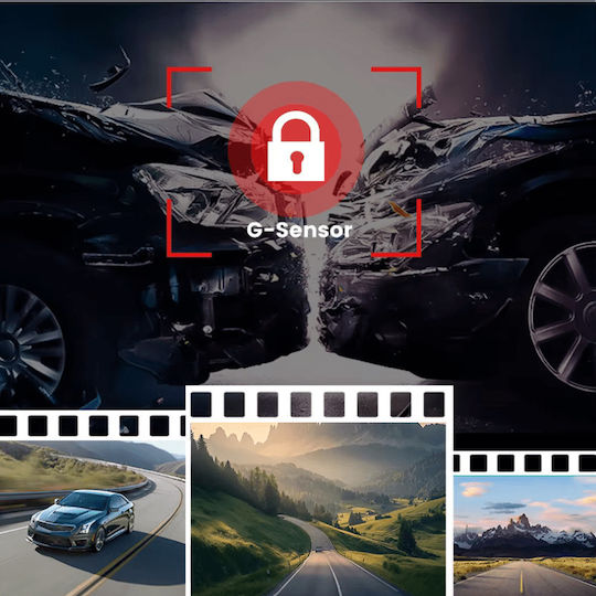 Taggo Taggo Autodigitale Videorekorder Für Auto 1440P Mit 3 Zoll Bildschirm WLAN GPS Und Rückfahrkamera
