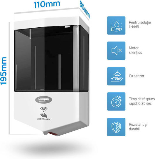 Limpio Dozator De Săpun Cu Senzor Limpio Sd600s Alb-Negru Multicolor