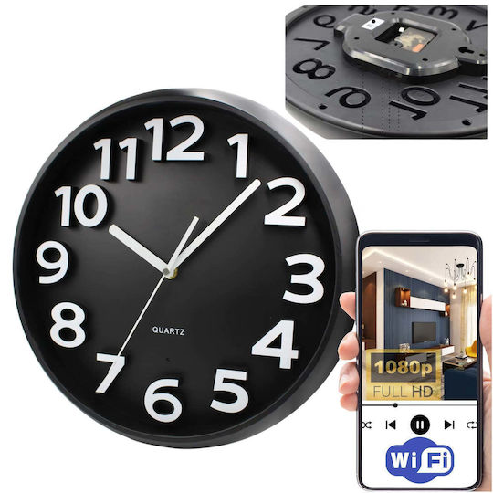 Cameră Ascunsă Wi-fi Ceas de Perete Spy 1080p Full Hd Microsd Detecție Mișcare
