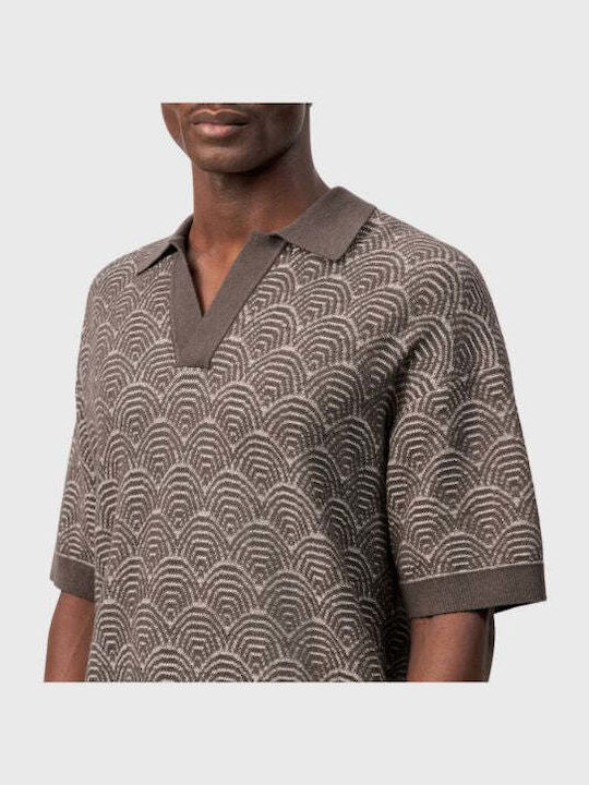 Polo Short Sleeve Brown Blouse