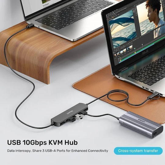 Unitek Hub USB-C 10Gbps Transfer Date 3 Porturi USB-A U1344a