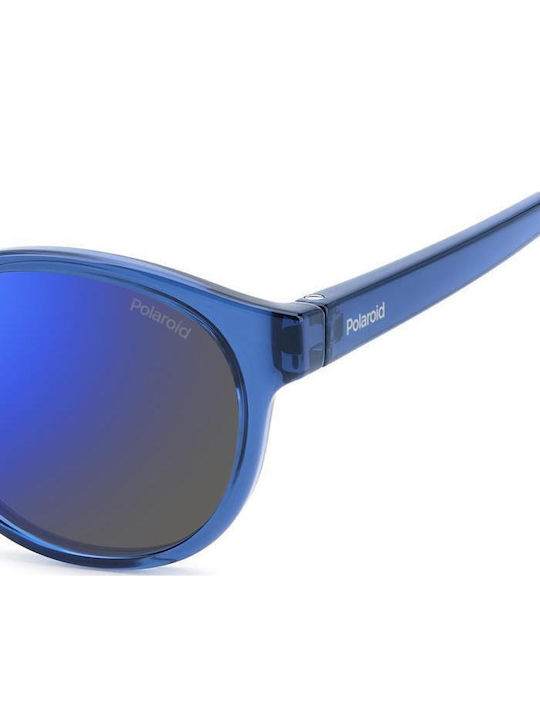 Polaroid Oval Kids Sunglasses with Polarized Mirror Lenses Transparent