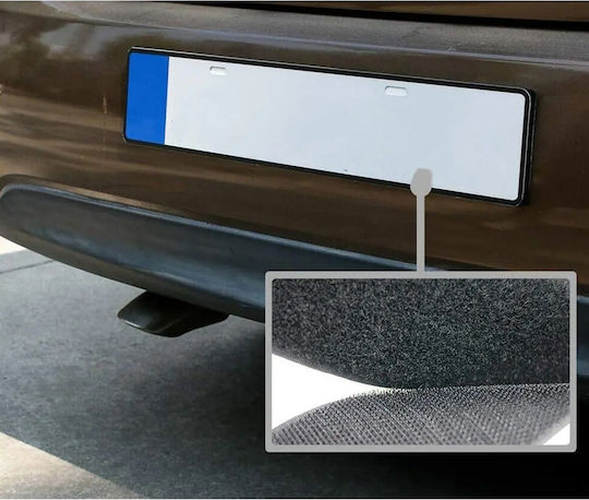 Set 2 Suporturi Plăcuță de Înmatriculare Velcro Adeziv Pe Ambele Părți Fără Ramă Invizibil Universal 50 X 10 Cm Negru