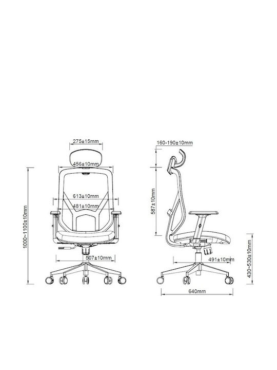 Vero Office Ergostyle 2040 Scaun de Birou cu Brațe Reglabile Negru