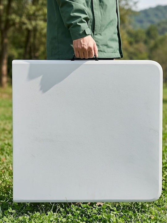 Plastic Outdoor Catering Table Foldable with Metal Frame Capri Ice White 152x70x74cm