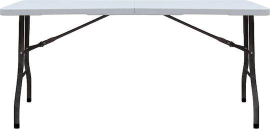 Masă Plastic Catering Exterior Pliabilă cu Cadru Metalic Capri Alb Gheață 152x70x74cm