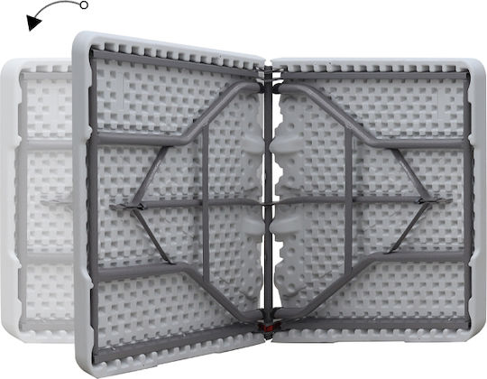 Masă Plastic Catering Exterior Pliabilă cu Cadru Metalic Capri Alb Gheață 152x70x74cm