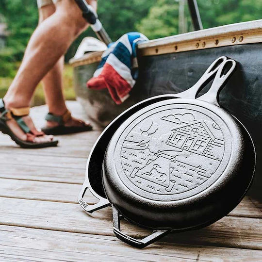 Lodge Wanderlust Series Двоен Тиган от Чугун с Капак с Керамично Покритие 26cm