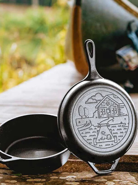 Lodge Wanderlust Series Double Cast Iron Pan with Lid with Ceramic Coating 26cm