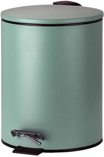 Estia Metallic Bathroom Brush and Bin Set Soft Close 5l Green