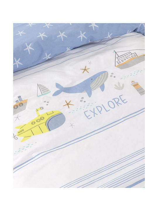 Nima Kinderbettlaken Semi-Doppel Sea Hellblau 190x255cm