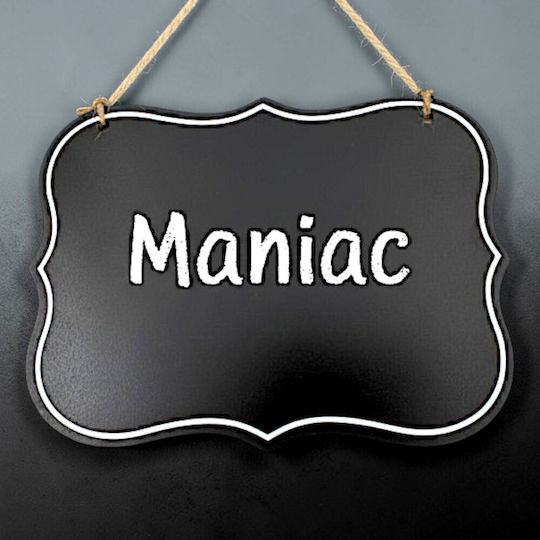 Hängende Wanddekoration Schwarz aus Holz 20x15cm
