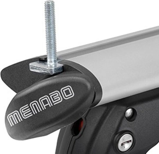Menabo Complete Aluminum Car Roof Bars Fender 118 Cm Silver Key Standard Raised Rails Safe Load Transport 2 Pieces 16130/mb Menabo 000161300000